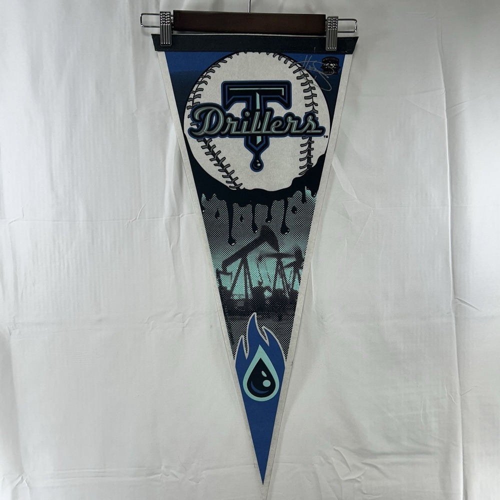 Tulsa Drillers Minor League Baseball Pennant Rico 2003 w/‎ Unknown Signature